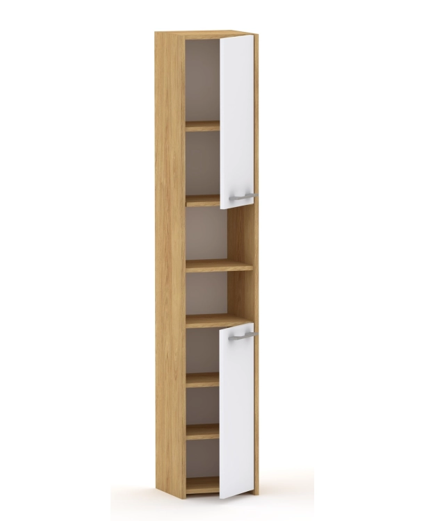 Słupek łazienkowy komin LUNA 30 cm 2D Hikora białe fronty matowe/połysk